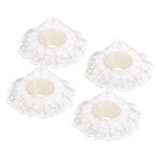 4Pcs Lace Bouquet Collar DIY Decoration Bridal Bouquet Holder Silver Tone