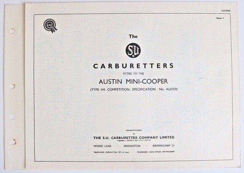 The carburetters austin - su,