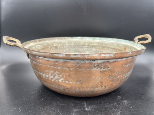 Vintage copper plated pan with - copper,