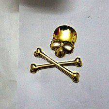 1x Chrome Skull Gold Metal