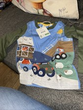 Bnwt Jojo Bebe Maman Farmyard Scene Appliqué Boys Top 18/24 Months
