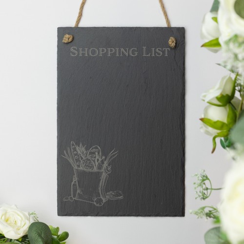 Shopping list slate hanging - list,
