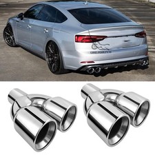 For Audi A5 S5 FSI 2.5" to 3.5" OD Quad Quad Twin Exhaust Pipe Tail Muffler Tip