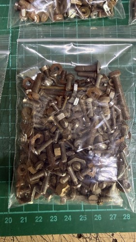 Vintage brass steel nuts - vintage,