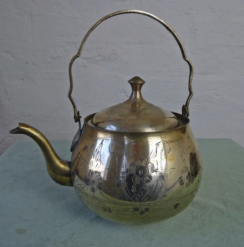 Vintage solid brass kettle - vintage,