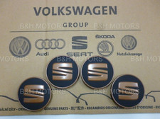 NEW GENUINE SEAT ALLOY WHEEL CENTRE CAPS x 4 COPPER/SATIN BLACK 5F0601171 TVK