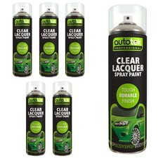 AutoTek Clear Lacquer Multi-Purpose Aerosol Spray Paint 500ml x6