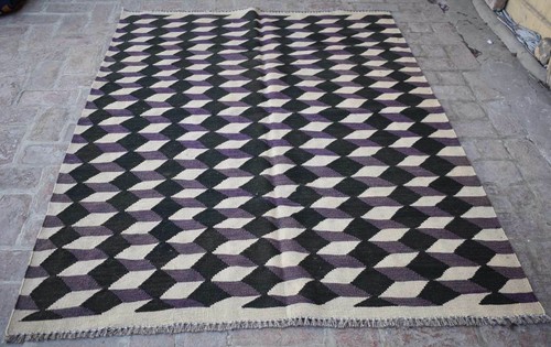 White flatweave afghan - white,