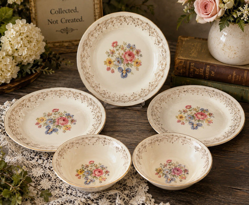 Porcelain floral dinner set - floral,