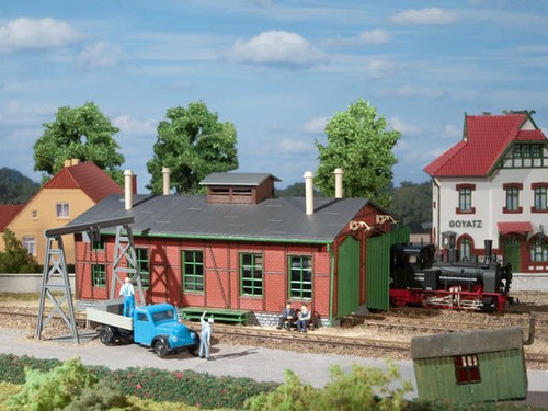 Double track locomotive shed