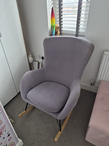 Grey upholstered rocking - upholstered,