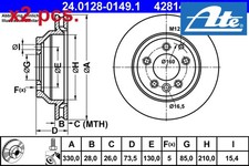 X2 PCS REAR BRAKE DISC SET