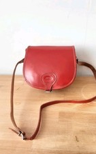 Red Leather Saddle Bag Vintage