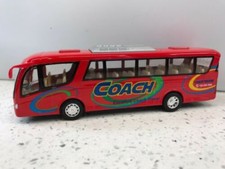 7" Kinsmart Kinsfun Coach Tour Travel Diecast Model Toy Bus Pull Action Red