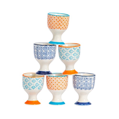 Hand printed egg - egg, cups