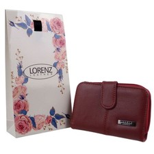 Lorenz Leather Ladies Purse/Wallet Zip Around with Free Gift Bag