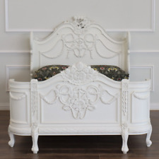 Napoleon French Bed in Antique White | Statement Bed | 5' King Size NEW B099P