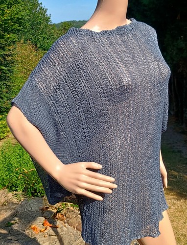 Oska blue open knit linen - oska,