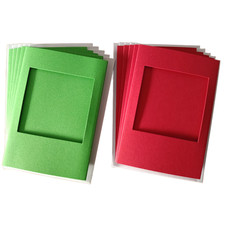 Square Aperture Tri Fold Card Blanks A6 Xmas Green Red 5 Pack Cross Stitch