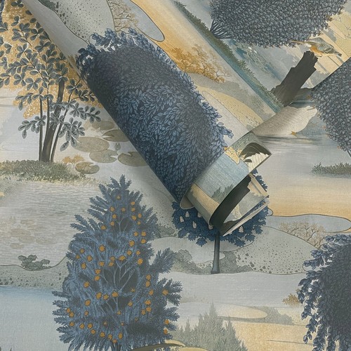 Navy ochre nature wallpaper - ochre,