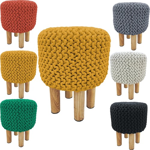 Handmade jute pouffe stool - handmade,