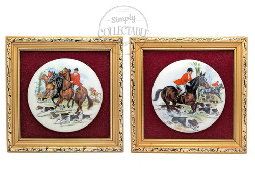 Pair framed staffordshire - pair, of
