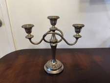 Vintage Silver Plated Candelabra 3 Arm Candle Holder Candlestick