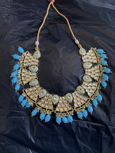Women turqouise kundan set - women,