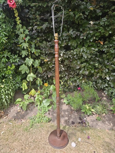 Vintage turned wood - wood, lamp