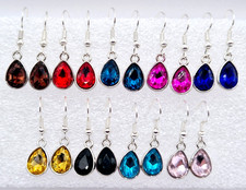 CRYSTAL GLASS TEARDROP  HOOK