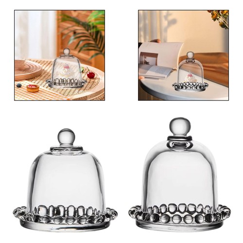 Clear glass cake stand with