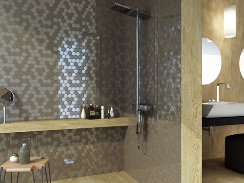 Unique hexagon mosaic blue - unique,