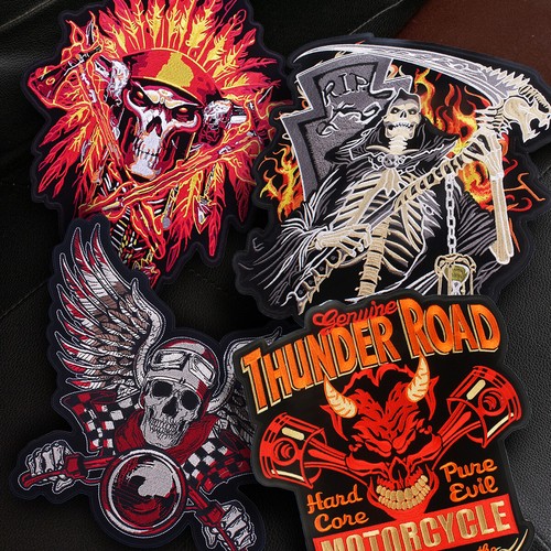 Large skull skeleton biker - skeleton,