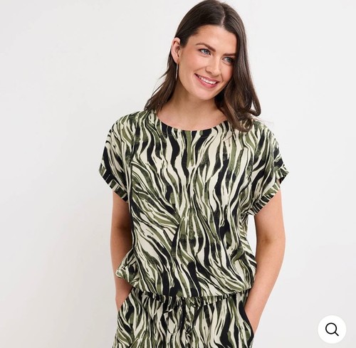 Ladies khaki zebra tie bottom - ladies,