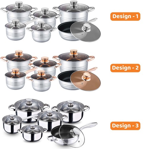 12pcs stainless steel cookware - 12pcs,
