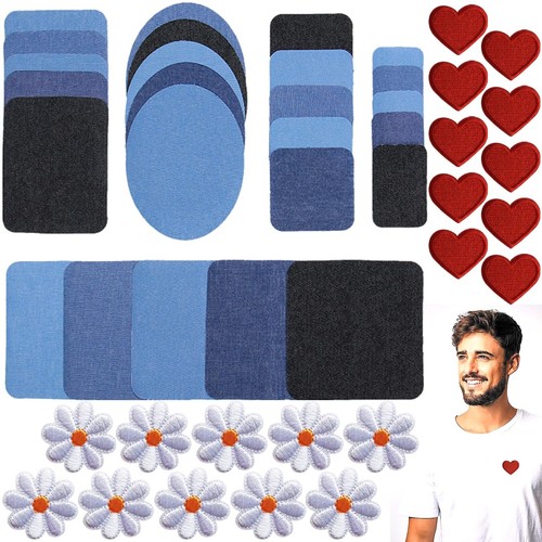 45pcs assorted blue iron - blue, iron-on