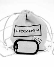 EMBOSSED TAGS DOGTAG PERSONALISED ARMY ID TAG FREE ENGRAVING & CHAIN DOG UK GIFT