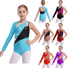 Girls Tank Biketards Ballet Leotard Sparkly Bodysuit Latin Jazz Dance Costume