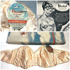 ✨NOS! 1950s VTG STARDUST Nude Strapless Bullet Bra USA Womens 32A 32B 34A 34B✨