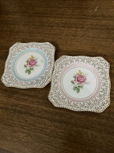 Antique wall plate with rose - plate,