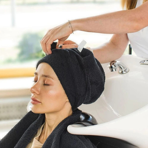 Microfiber salon towels black - microfiber,