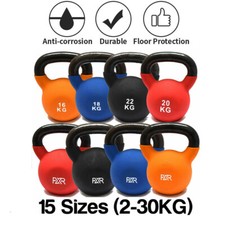 Neoprene Kettlebell 2-30kg Cast Iron Weights Strength Exercise Fitness Home Gym
