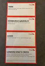 4 x Virgin Trains East Coast Destination Carriage Labels - All Different