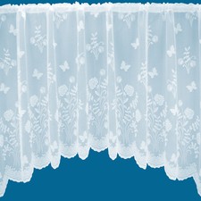 Country Garden Butterfly Jardiniere Net Curtain - Slot Top - Sold By The Metre