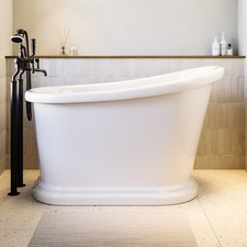 White Roll Top Deep Freestanding Bath 1300 x 720mm - Florence FLOR1300GW
