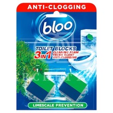 BLOO 2in1 In-Cistern Limescale Prevention Toilet Blocks 2 x 50g - (Pack of 6)