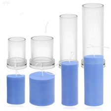 3D Cylinder Pillar Candle Making Moulds DIY Handmade Candle Soap Plastic Mold