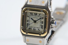 Q36L09- Cartier Santos Automatic Wristwatch Gold 18kt & Steel with Cards 