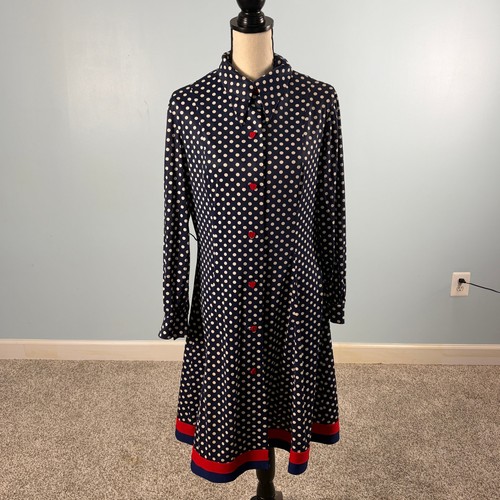 Vintage navy polka dot - vintage,