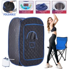 Portable Steam Sauna Spa Tent Room Home Full Body Slimming Detox Therapy + Chair